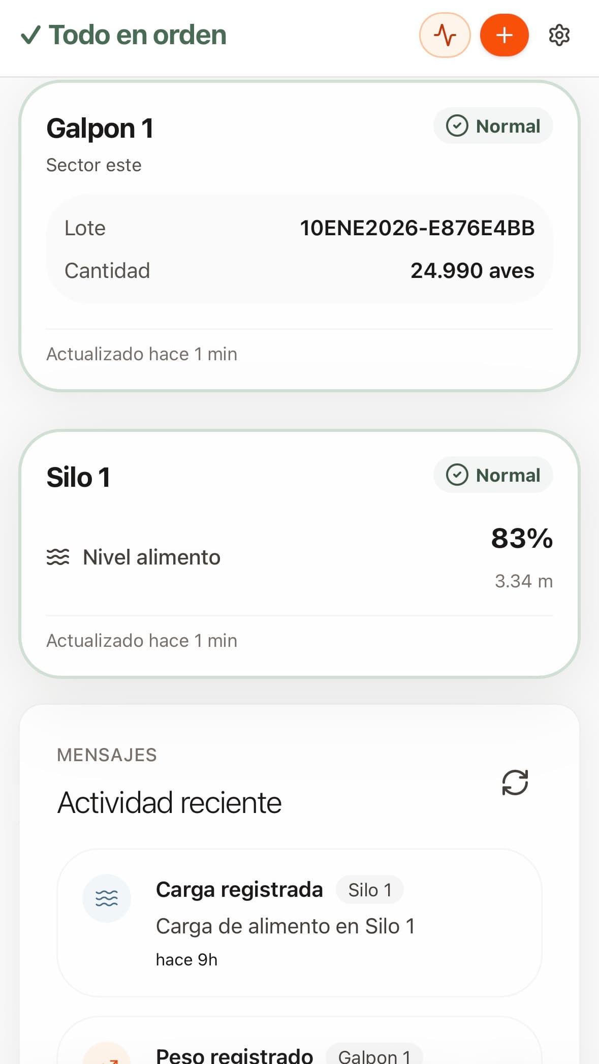 Visualización de nivel de silo y tanque